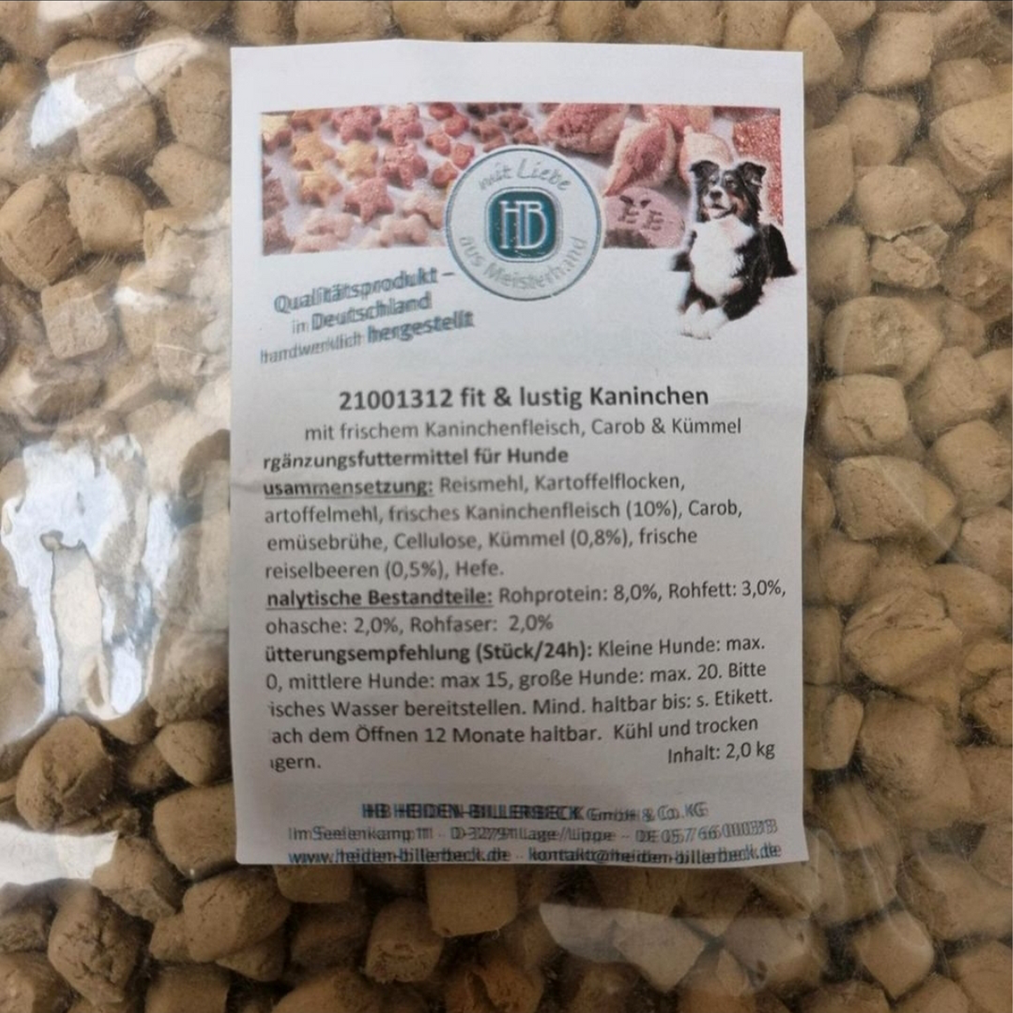 Fit & lustig Kaninchen – Hundesnack mit Kaninchen, Carob & Kümmel | 2 kg