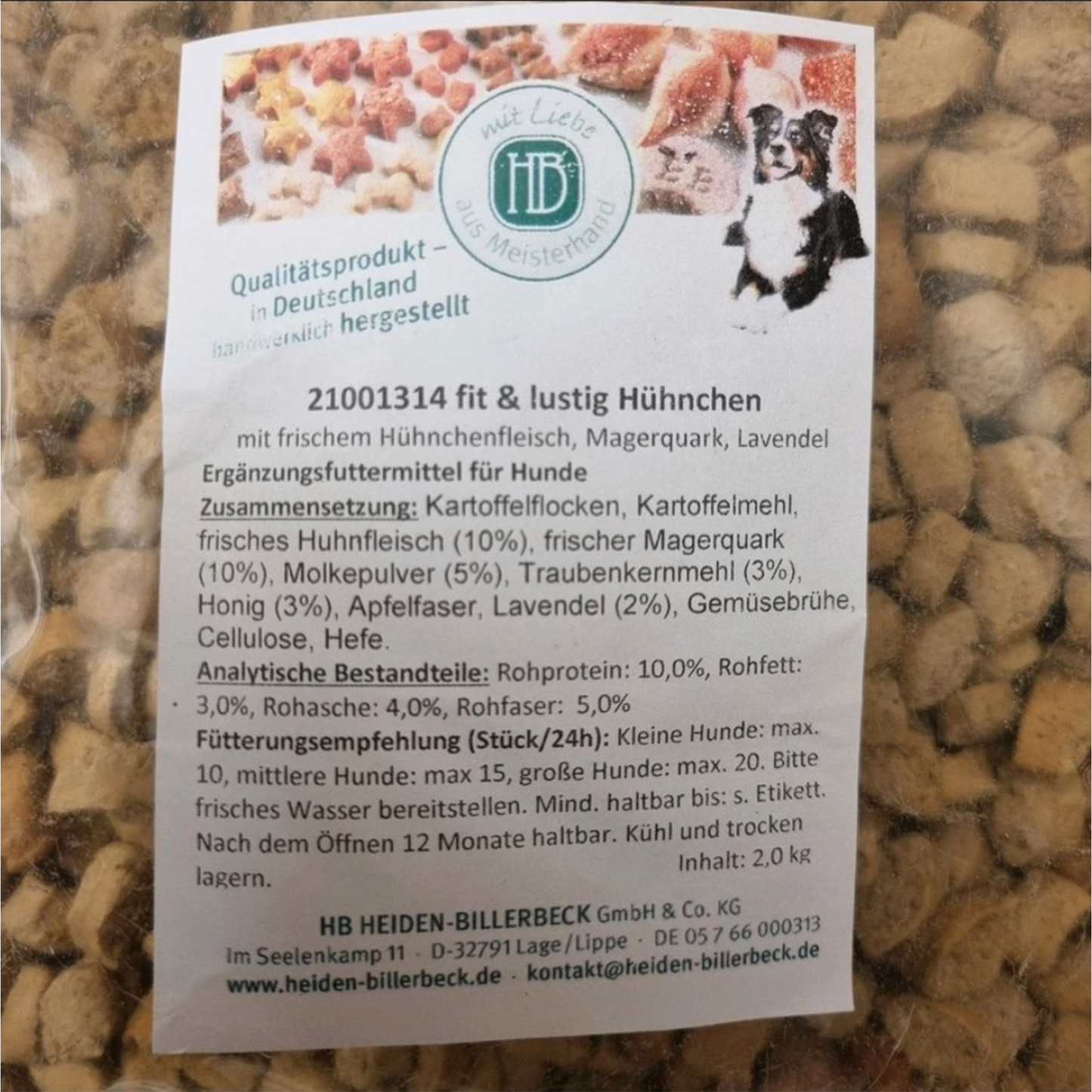 Fit & lustig Hähnchen – Hundesnack mit Huhn, Magerquark & Lavendel | 2 kg