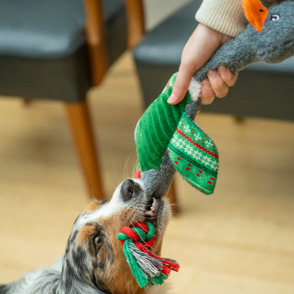 XMas Gans - Weihnachtliches Hundespielzeug mit Stimme & Knistereffekt